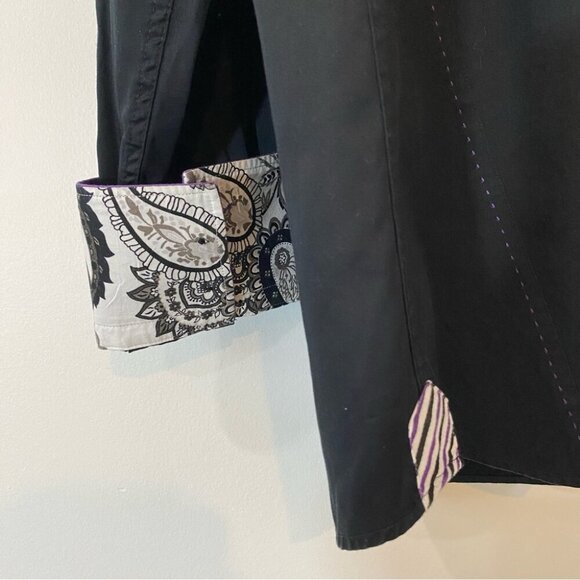 Bertigo High End Modern fit Design Black and Purple 100% Cotton Wide Cuffs XXL - Picture 5 of 16